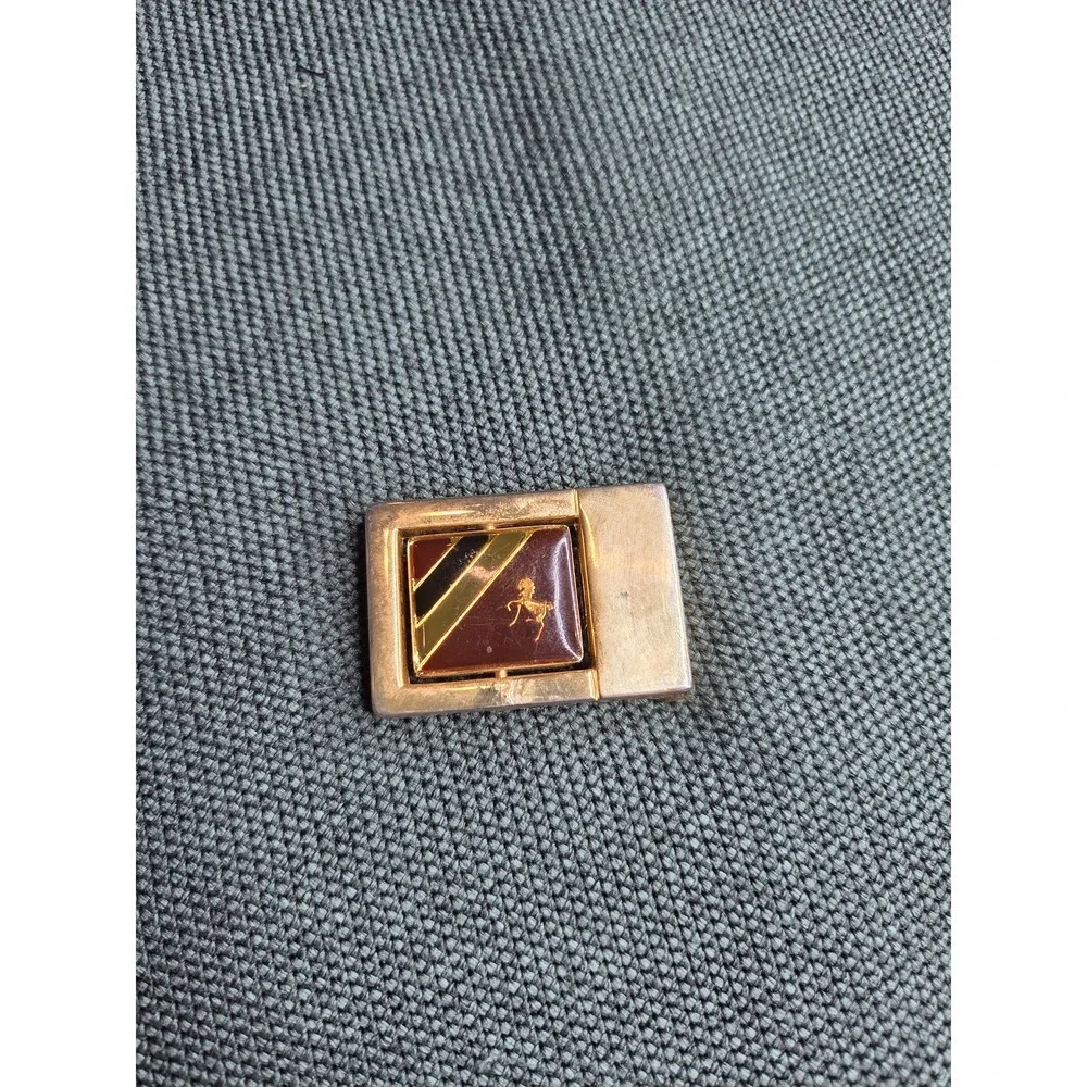 Vintage Antique Flip Letter G Enamel Gold Belt Buckle 1in Belt Antique